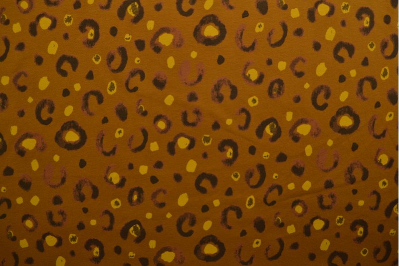 Cotton jersey print - wow 63-44 dark ochre yellow