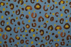 Cotton jersey print - wow 63-138 steel blue