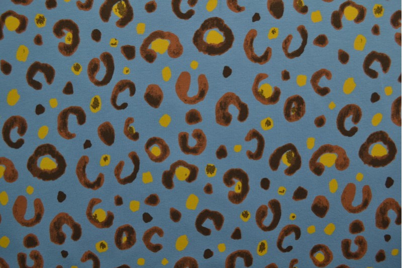 Cotton jersey print - wow 63-138 steel blue