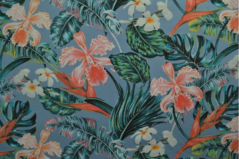 Cotton jersey print - wow 60-138 steel blue
