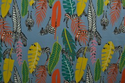 Cotton jersey print - wow 56-138 steel blue