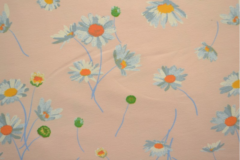 Cotton jersey print - wow 55-04 baby pink