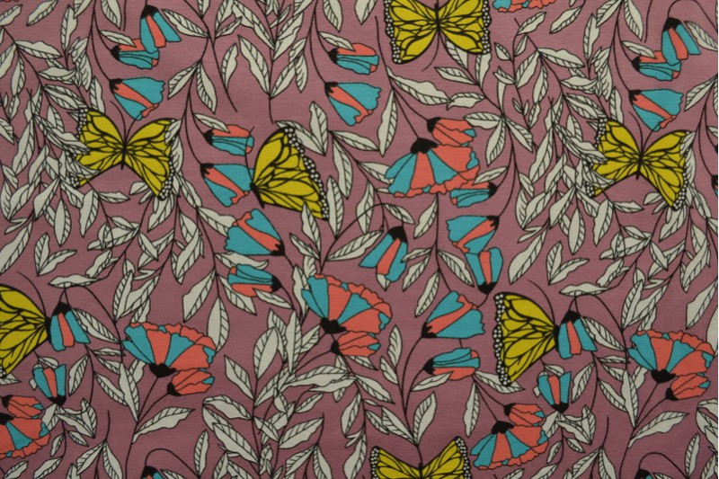 Cotton jersey print - wow 53-38 dark old pink