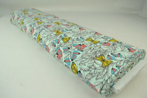 Cotton jersey print - wow 53-41 mint green