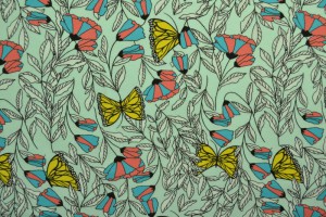 Cotton jersey print - wow 53-41 mint green