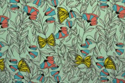 Cotton jersey print - wow 53-41 mint green