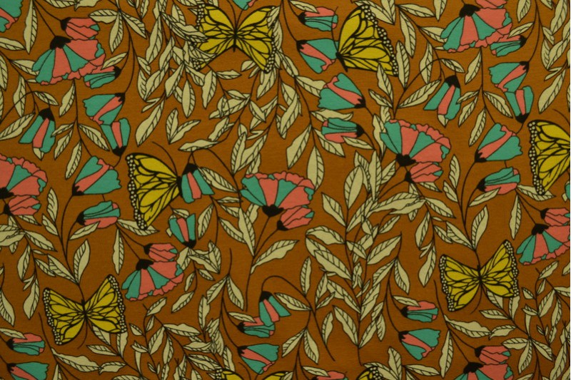 Cotton jersey print - wow 53-44 dark ochre yellow