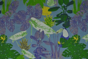 Cotton jersey print - wow 52-138 steel blue