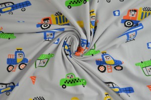 Cotton jersey print - wow 01-25 silvergrey