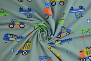 Cotton jersey print - wow 01-34 old green