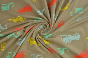 Cotton jersey print - wow 02-69 taupe