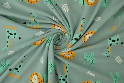 Cotton jersey print - wow 06-34 old green