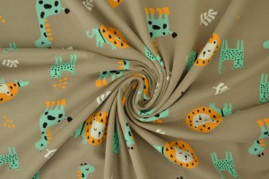 Cotton jersey print - wow 06-69 taupe