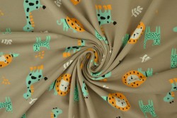 Cotton jersey print - wow 06-69 taupe