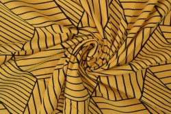 Cotton jersey print - wow 18-47 ochre yellow