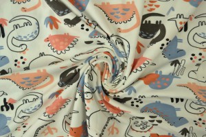 Cotton jersey print - wow 20-01 off-white