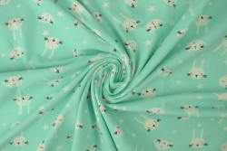 Cotton jersey print - wow 22-01 mint green