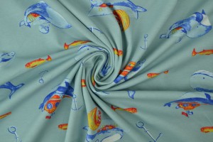 Cotton jersey print - wow 33-01 light blue