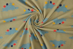 Cotton jersey print - wow 35-01 taupe