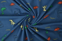 Cotton jersey print - wow 42-01 dark blue