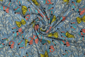 Cotton jersey print - wow 53-138 steel blue