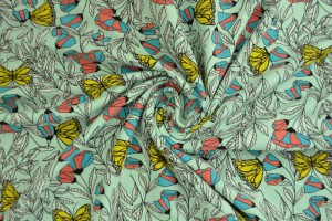 Cotton jersey print - wow 53-41 mint green