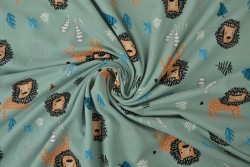 Cotton jersey print - wow 09-34 old green