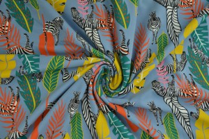 Cotton jersey print - wow 56-138 steel blue
