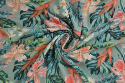 Cotton jersey print - wow 60-34 old green