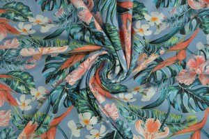 Cotton jersey print - wow 60-138 steel blue