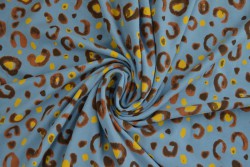 Cotton jersey print - wow 63-138 steel blue