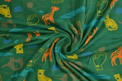 Cotton jersey print - wow 64-32 green