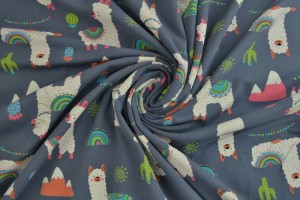 Cotton jersey print - wow 65-17 dark grey