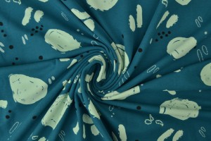 Cotton jersey print - wow 67-46 dark petrol