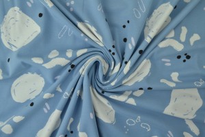 Cotton jersey print - wow 67-138 steel blue