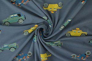 Cotton jersey print - wow 68-17 dark grey