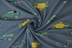 Cotton jersey print - wow 68-17 dark grey