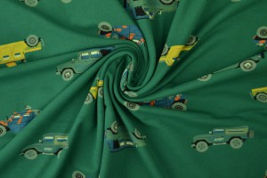 Cotton jersey print - wow 68-32 green