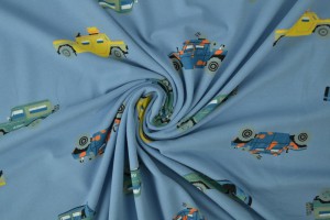 Cotton jersey print - wow 68-138 steel blue