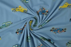 Cotton jersey print - wow 68-138 steel blue