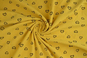 Cotton washed print w05-47 ochre yellow
