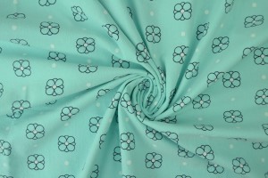 Cotton washed print w04-05 baby blue