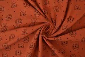 Cotton washed print w03-42 copper