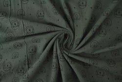 Cotton washed print w03-17 dark grey