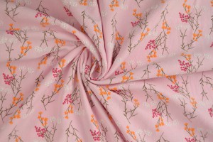 Cotton washed print w02-04 baby pink