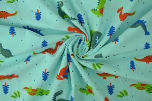 Cotton washed print w01-05 baby blue