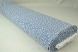 Cotton jersey checks 10 blue