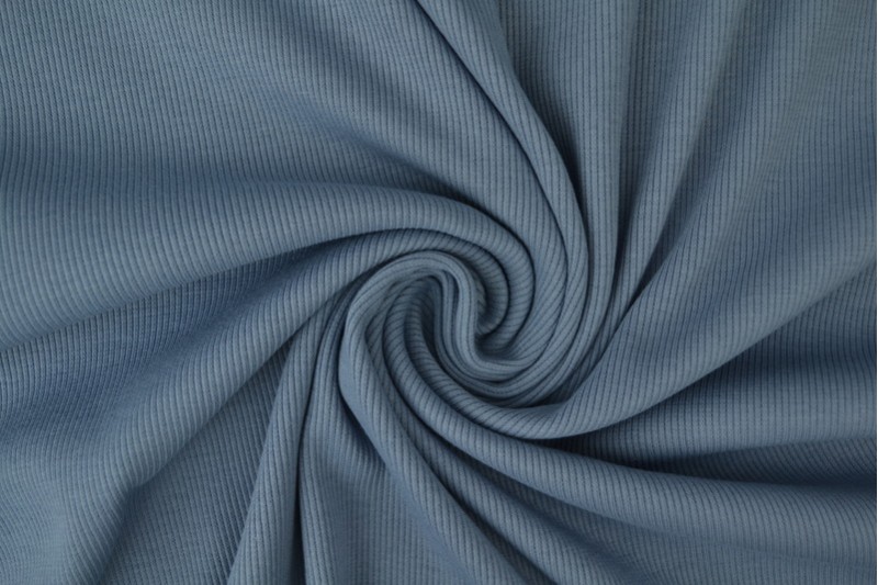 Cotton jersey rib 11 grey-blue