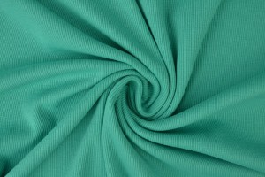 Cotton jersey rib 24 turquoise green