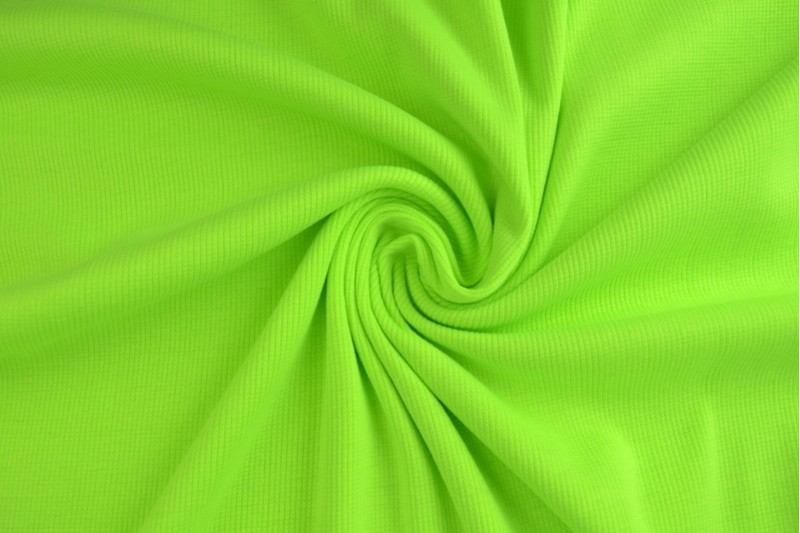 Cotton jersey rib 31 fluor green